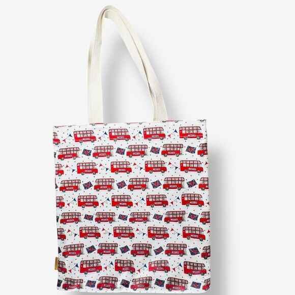 Milly Green London bus union Jack Cotton Tote Bag - Picture 1 of 5